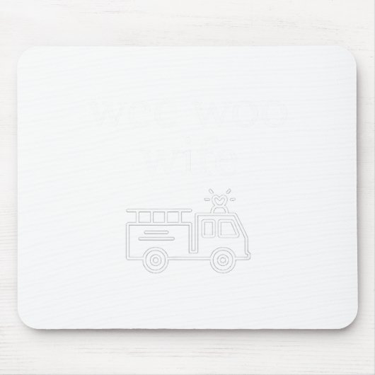 Wee Woo Wife Firefighter Suse Cute Minimalist Aest マウスパッド (正面)