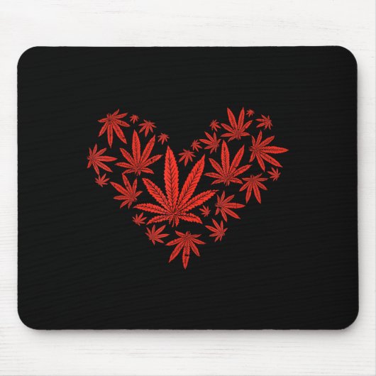 Weed Heart Funny Valentines Day Pot Stoner Gift  マウスパッド (正面)