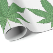 Weed Leaf on Silver Foiled Look Personalized ラッピングペーパー (ロールコーナー)