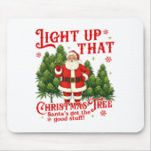Weed Lover Smoking Light Up Christmas Tree  マウスパッド (正面)