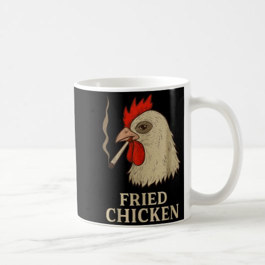 Weed Meme Funny Fried Chicken Smoking  コーヒーマグカップ (右)