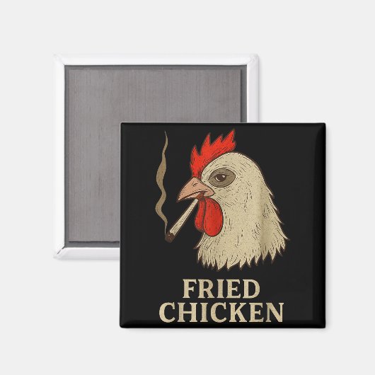 Weed Meme Funny Fried Chicken Smoking マグネット (正面/裏面)