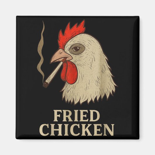 Weed Meme Funny Fried Chicken Smoking  マグネット (正面)