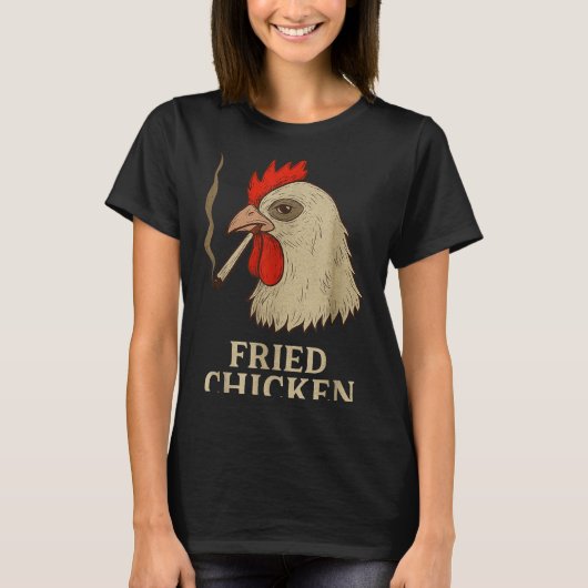 Weed Meme Funny Fried Chicken Smoking  Tシャツ (正面)