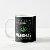 Weed Merry Weedmas Xmas Smoking  コーヒーマグカップ (左)