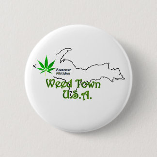 Weed Town USAボタン、ベセマーミシガン 缶バッジ