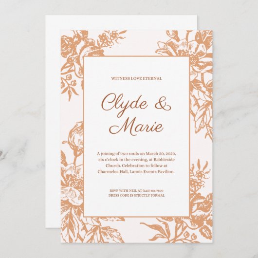 Weedding Fall Invitation Nude  招待状 (正面/裏面)