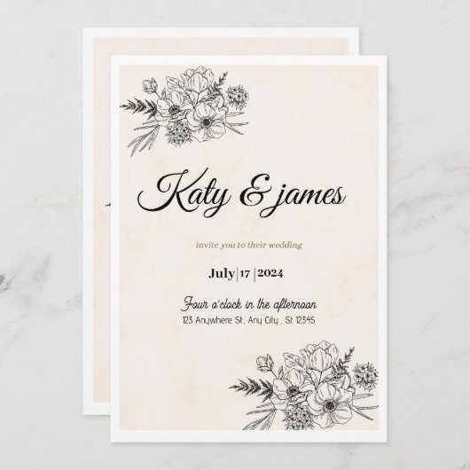 Weeding invitation  招待状 (正面/裏面)