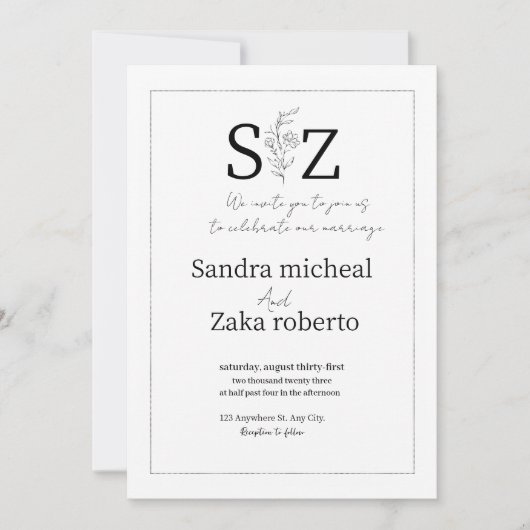 weeding invitation  招待状 (正面)