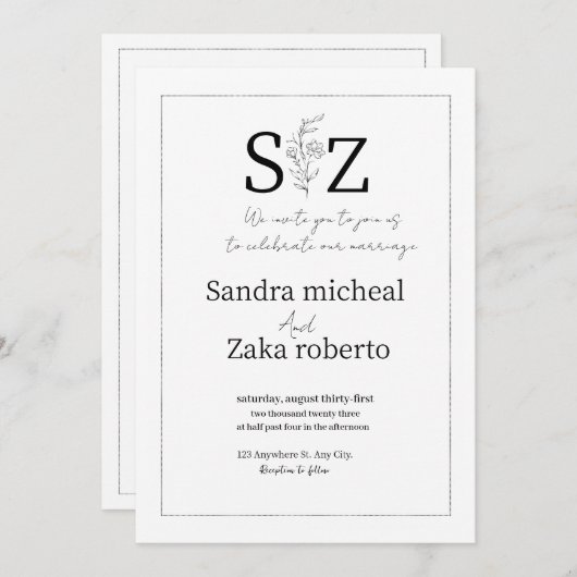 weeding invitation 招待状 (正面/裏面)