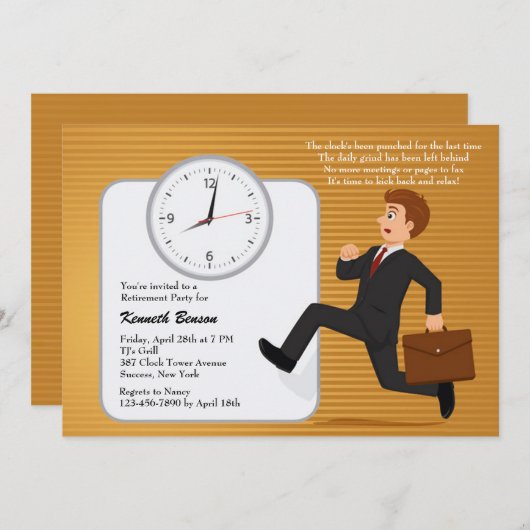 Weekdayダッシュリタイアメントパーティの招待状 招待状 (正面/裏面)