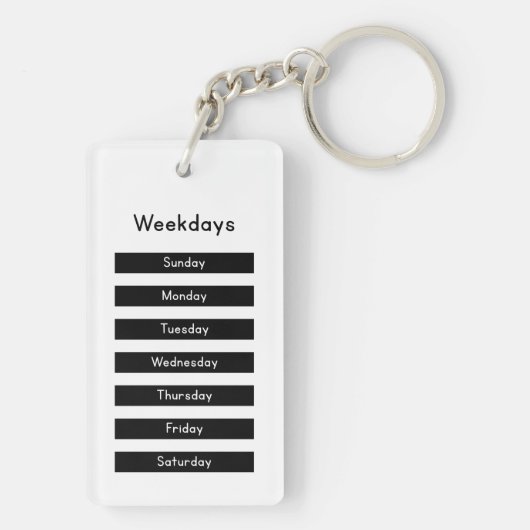 Weekdays キーホルダー (裏面)