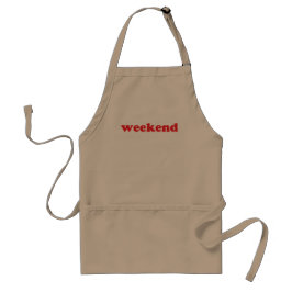 "Weekend"赤文字エプロン スタンダードエプロン