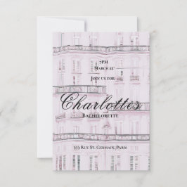 Weekend a Paris Bachelorette  Invitation 招待状