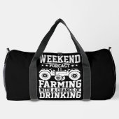 WEEKEND FORCAST FARMING WITH A CHACE OF DRINKING  ダッフルバッグ (裏面)