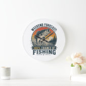Weekend Forecast: 100% Chance of Fishing – ヴィンテージ ラージ壁時計 (ホーム)