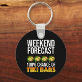 Weekend Forecast - 100% Chance of Tiki Bars キーホルダー (裏面)