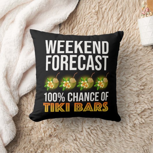 Weekend Forecast - 100% Chance of Tiki Bars クッション (ブランケット)