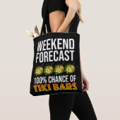 Weekend Forecast - 100% Chance of Tiki Bars トートバッグ (クローズアップ)