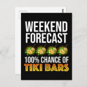 Weekend Forecast - 100% Chance of Tiki Bars ポストカード (正面/裏面)