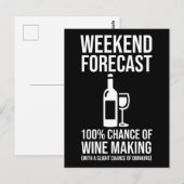 Weekend Forecast - 100% Chance of Wine Making ポストカード (正面/裏面)