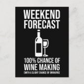 Weekend Forecast - 100% Chance of Wine Making ポストカード (正面)