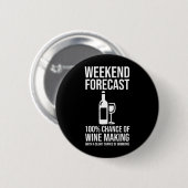 Weekend Forecast - 100% Chance of Wine Making 缶バッジ (正面&裏面)