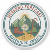 Weekend Forecast Adventure Awaits Hiking Mountain  シール (正面)