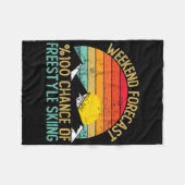 Weekend Forecast Freestyle Skiing Shirts Funny Ret フリースブランケット (正面(横))
