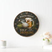 Weekend Forecast Golf Drinking Golfer Gift ラージ壁時計 (ホーム)