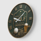 Weekend Forecast Golf with a Chance of Drinking  ラージ壁時計 (傾斜)