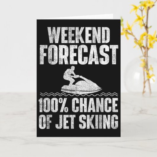 Weekend Forecast Jet Skiing - Jet Ski Lover Vacati カード (黄色い花)