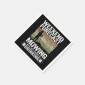 Weekend Forecast Mowing Beer Lawn Mowing Gift Drin スタンダードカクテルナプキン (角)