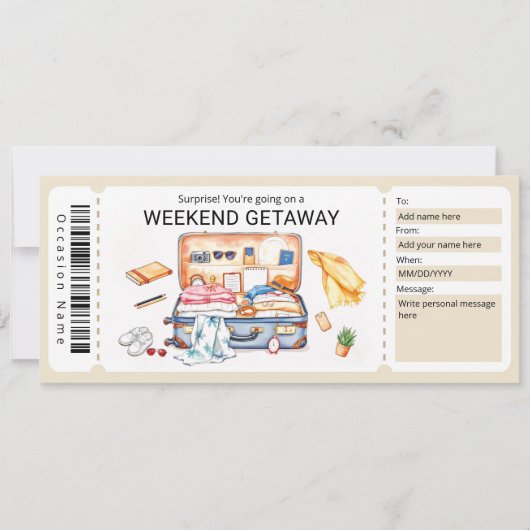 Weekend Getaway Voucher 招待状 (正面)