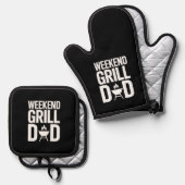 Weekend Grill Dad Funny BBQ 鍋つかみ&鍋敷きセット (正面/裏面)