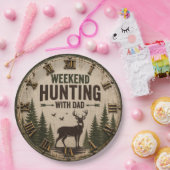 Weekend Hunting with Dad Rustic Deer Hunting ペーパープレート (パーティー)
