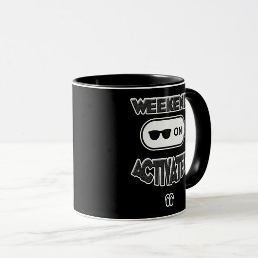 Weekend Mode Activated Shirt – Funny Relax Design マグカップ (正面右)