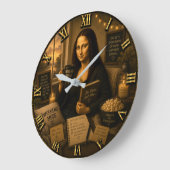 Weekend Mode Funny Mona Lisa Gift for Cozy Home ラージ壁時計 (傾斜)