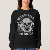 Weekend Mode On Drummer Cool Drum Player Drumming スウェットシャツ (正面)