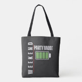 Weekend Mode Party – Full Battery Graphic Design トートバッグ (裏面)
