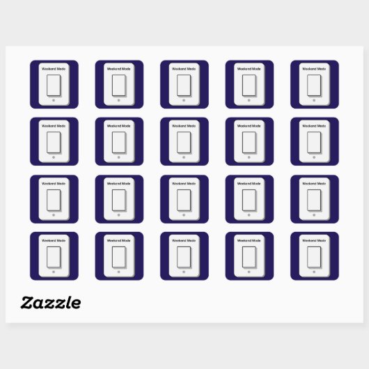 Weekend Mode Toggle Minimal UI Design スクエアシール (シート)