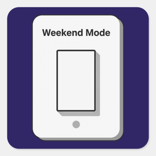 Weekend Mode Toggle Minimal UI Design スクエアシール (正面)