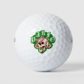 Weekend Money Game Edgy Skull Snake Logo ゴルフボール (正面)