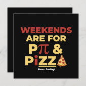 Weekend Pi Day & Pizza Party Math Lover Foodie Fun 招待状 (正面/裏面)