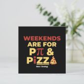 Weekend Pi Day & Pizza Party Math Lover Foodie Fun 招待状 (スタンド正面)
