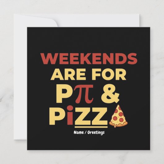 Weekend Pi Day & Pizza Party Math Lover Foodie Fun 招待状 (正面)