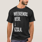 Weekends Beer and Vizsla Tシャツ (正面)