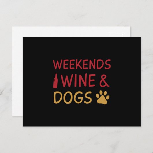 Weekends Wine Dogs ポストカード (正面/裏面)