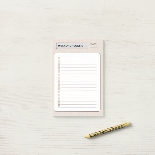 weekly checklist ポストイット (デスク上)