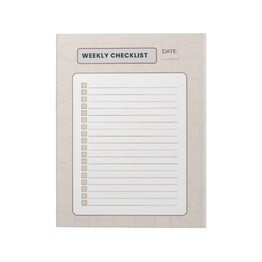 Weekly Checklist Planner ノートパッド (回転)